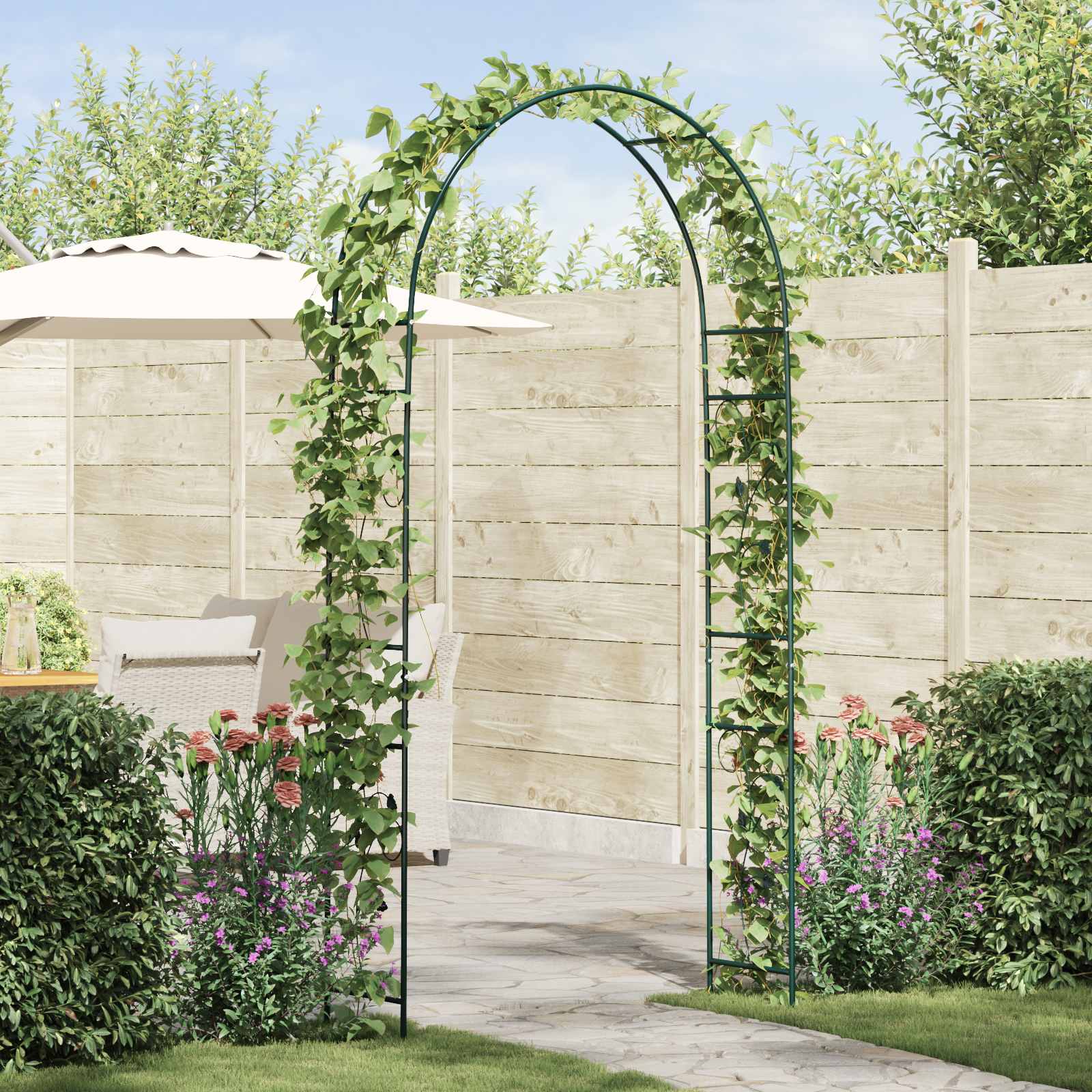vidaXL Κήπος Αψίδα Πράσινο 115 x 37 x 231 εκ.