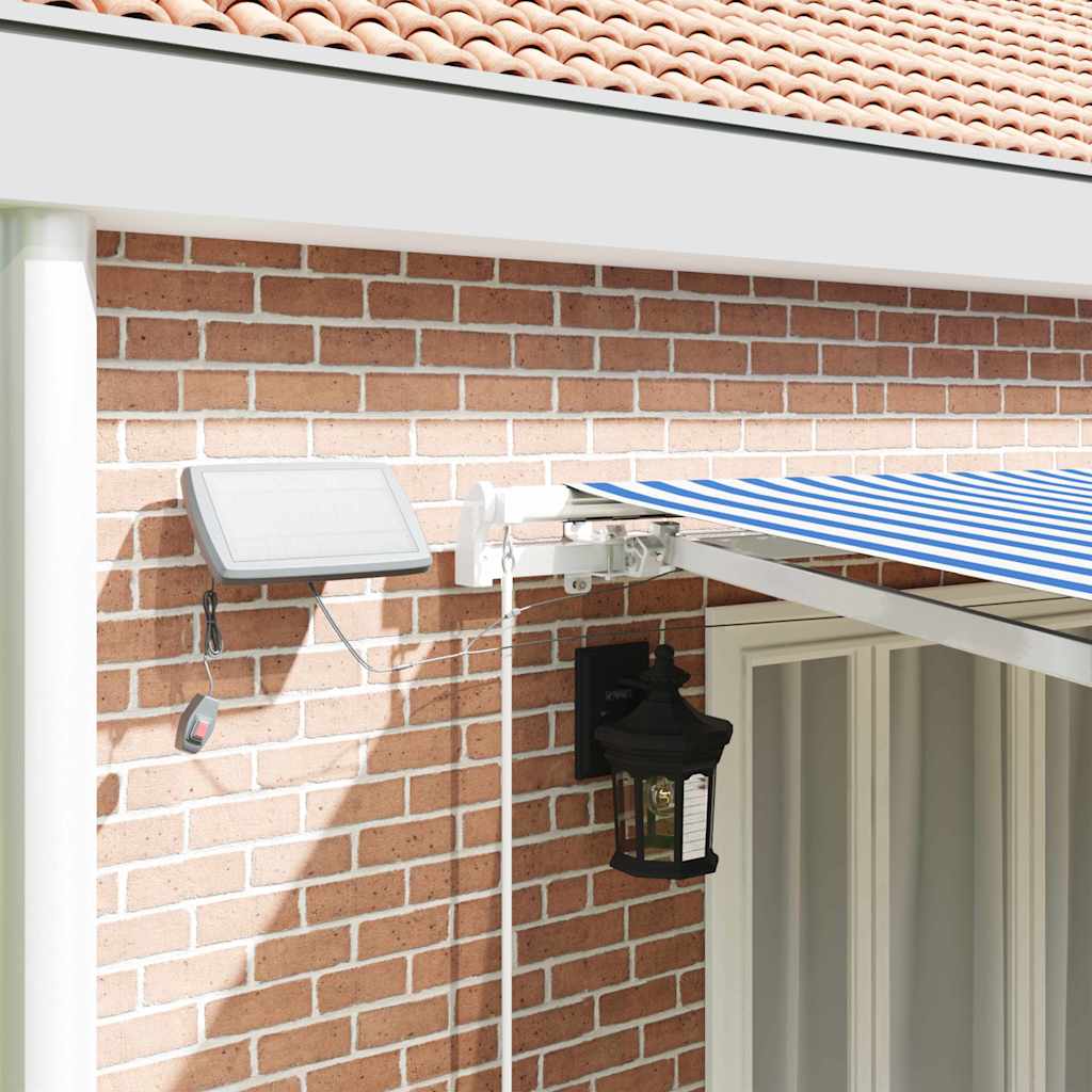 vidaXL Αναδιπλούμενη τέντα Μπλε και άσπρο 600 x 300 εκ - Image 4