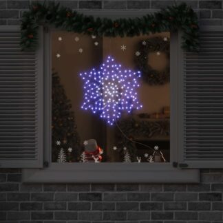 vidaXL Χριστουγεννιάτικη Νιφάδα 156 LED Μπλε 55.5 x 55.5 x 0.75 εκ PVC