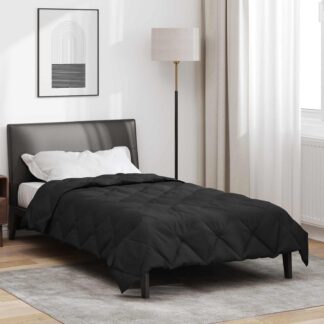 vidaXL Κουβέρτα ολόκληρου του χρόνου Μαύρο 155 x 220 cm Μικροΐνες
