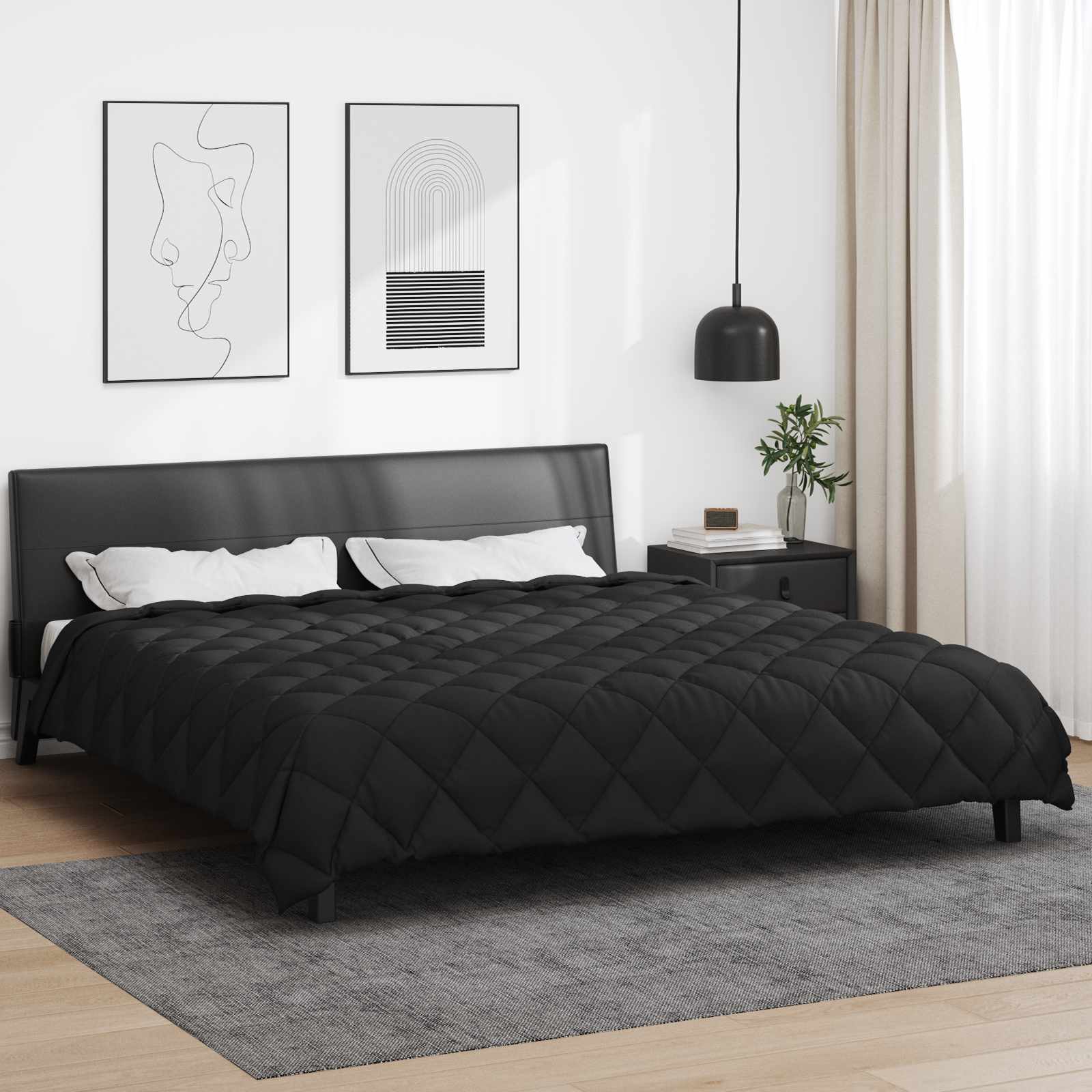 vidaXL Χειμερινό Παπλωματοθήκη 220 x 240 cm 450 gsm Μαύρο