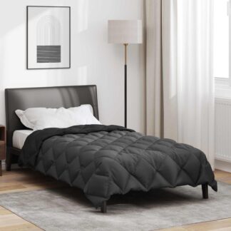 vidaXL Χειμερινό Παπλωματοθήκη 140 x 220 cm 450 gsm Μαύρο και Ανθρακί