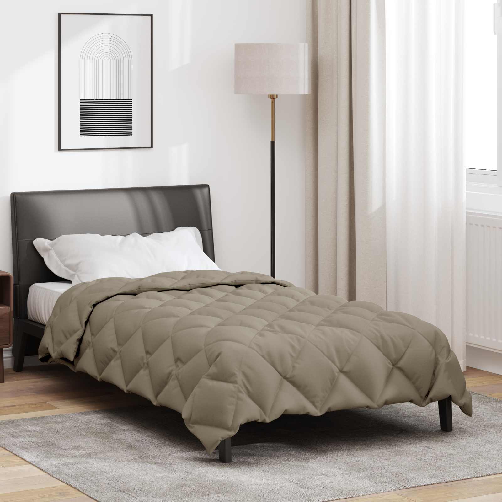 vidaXL Χειμερινό Παπλωματοθήκη 135 x 220 εκ. 450 gsm Ανοιχτό γκρι