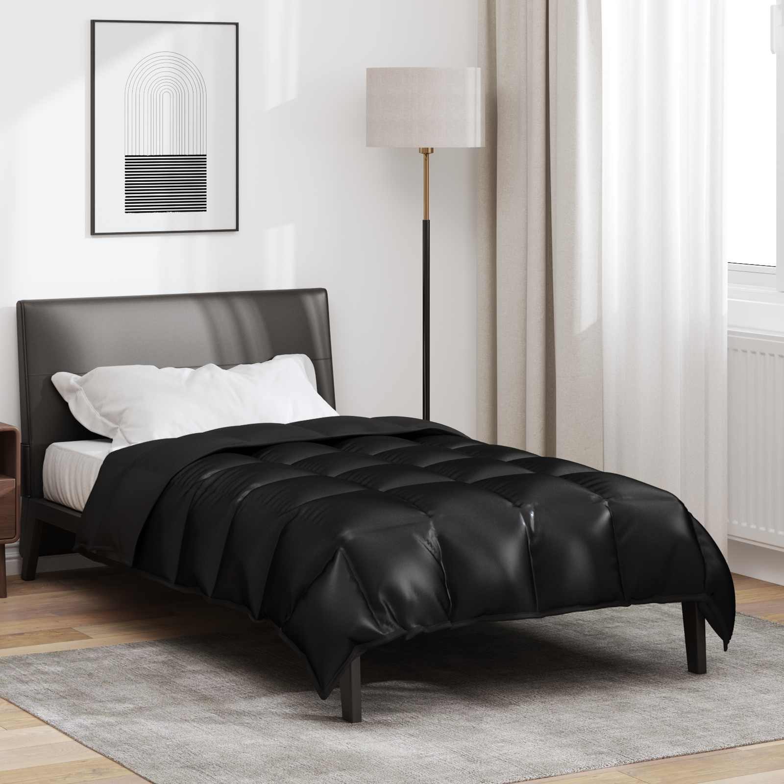vidaXL Χειμερινό Παπλωματοθήκη 155 x 220 cm 450 gsm Μαύρο