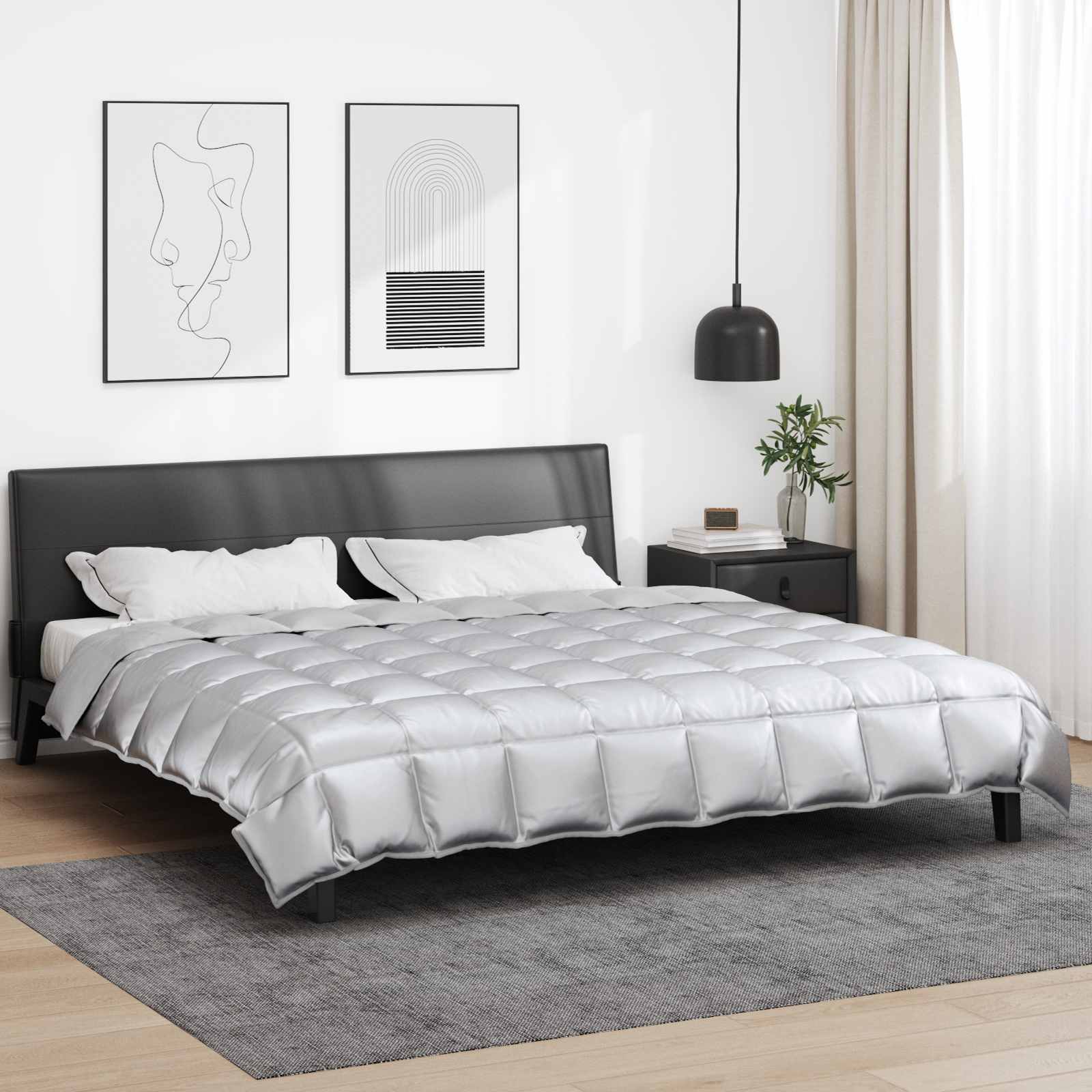 vidaXL Χειμερινό Παπλωματοθήκη 200 x 240 cm 450 gsm Ασημί