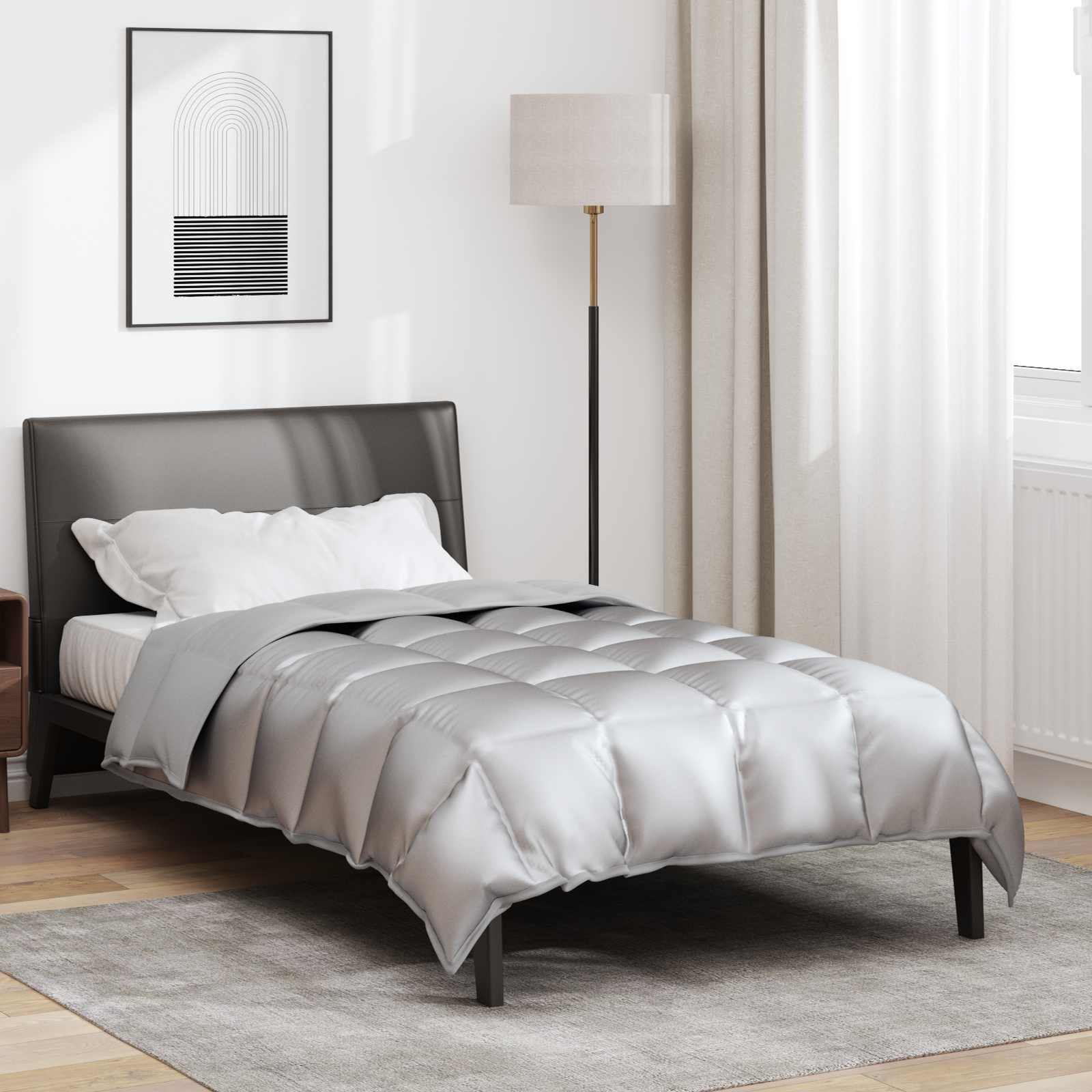 vidaXL Χειμερινό Παπλωματοθήκη 155 x 220 cm 450 gsm Ασημί