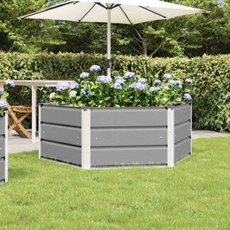 vidaXL Γλάστρα Ανοιχτό γκρι 129 x 129 x 45 cm Ατσάλι