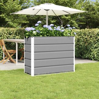 vidaXL Γλάστρα Ανοιχτό γκρι 100 x 40 x 75 cm Ατσάλι