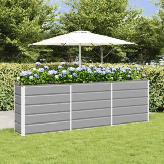 vidaXL Γλάστρα Ανοιχτό γκρι 240 x 40 x 75 εκ. Ατσάλι