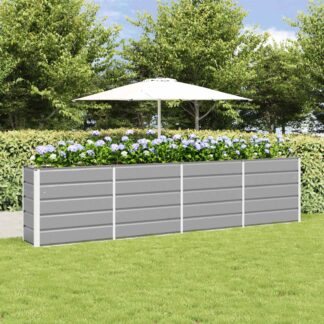 vidaXL Γλάστρα Ανοιχτό γκρι 320 x 40 x 75 εκ. Ατσάλι