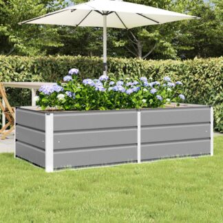 vidaXL Γλάστρα Ανοιχτό γκρι 160 x 80 x 45 cm Ατσάλι
