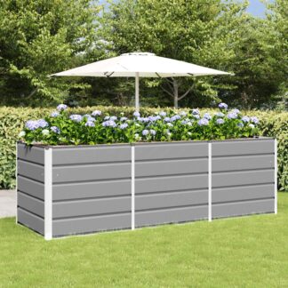 vidaXL Γλάστρα Ανοιχτό γκρι 240 x 80 x 75 εκ. Ατσάλι