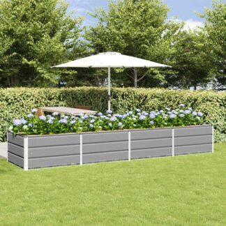 vidaXL Γλάστρα Ανοιχτό γκρι 320 x 80 x 45 cm Ατσάλι