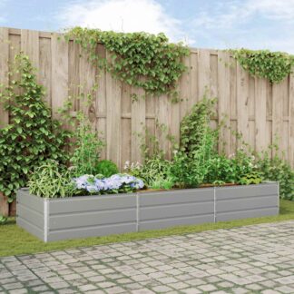 vidaXL Γλάστρα Ανοιχτό γκρι 290 x 100 x 45 εκ Γαλβανισμένος Χάλυβας