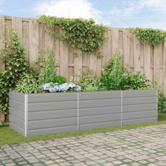 vidaXL Γλάστρα Ανοιχτό γκρι 290 x 100 x 75 εκ Γαλβανισμένος Χάλυβας