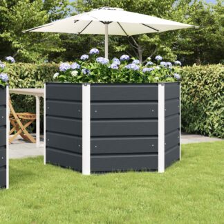vidaXL Γλάστρα Ανθρακί 129 x 129 x 75 εκ Ατσάλι