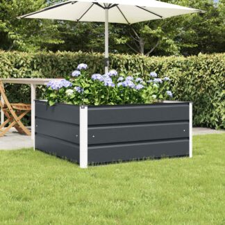 vidaXL Γλάστρα Ανθρακί 100 x 100 x 45 cm Ατσάλι