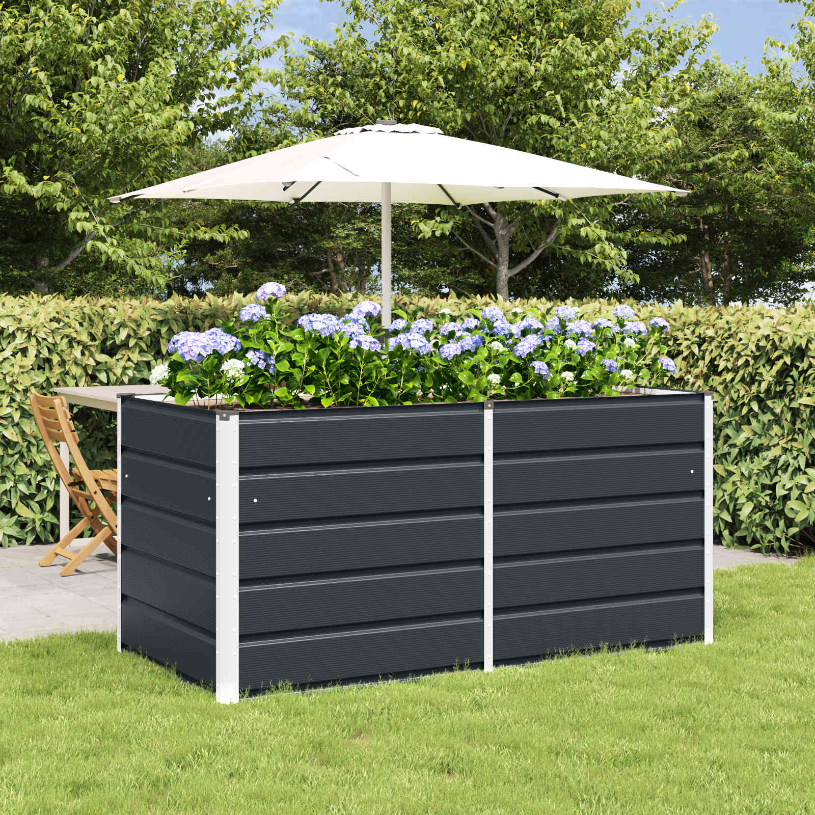 vidaXL Γλάστρα Ανθρακί 160 x 80 x 75 cm Ατσάλι