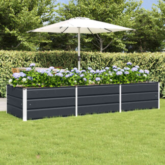 vidaXL Γλάστρα Ανθρακί 240 x 80 x 45 cm Ατσάλι