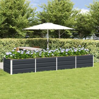 vidaXL Γλάστρα Ανθρακί 320 x 80 x 45 cm Ατσάλι