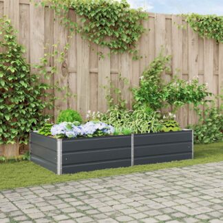 vidaXL Γλάστρα Ανθρακί 195 x 100 x 45 εκ Γαλβανισμένος Χάλυβας