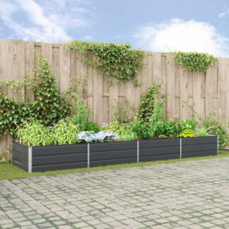 vidaXL Γλάστρα Ανθρακί 385 x 100 x 45 εκ Γαλβανισμένος Χάλυβας
