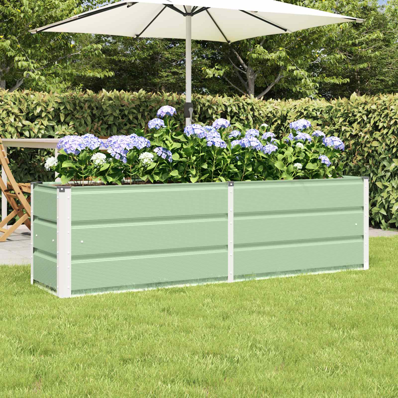 vidaXL Γλάστρα Πράσινο 160 x 40 x 45 cm Ατσάλι