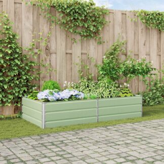 vidaXL Γλάστρα Παστέλ Πράσινο 195 x 100 x 45 εκ Γαλβανισμένος Χάλυβας