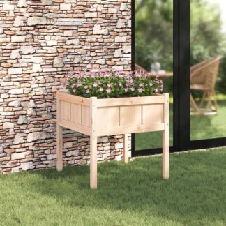 vidaXL Γλάστρα Κήπου Φύση 70 x 70 x 70 cm Στερεά ξυλεία πεύκου