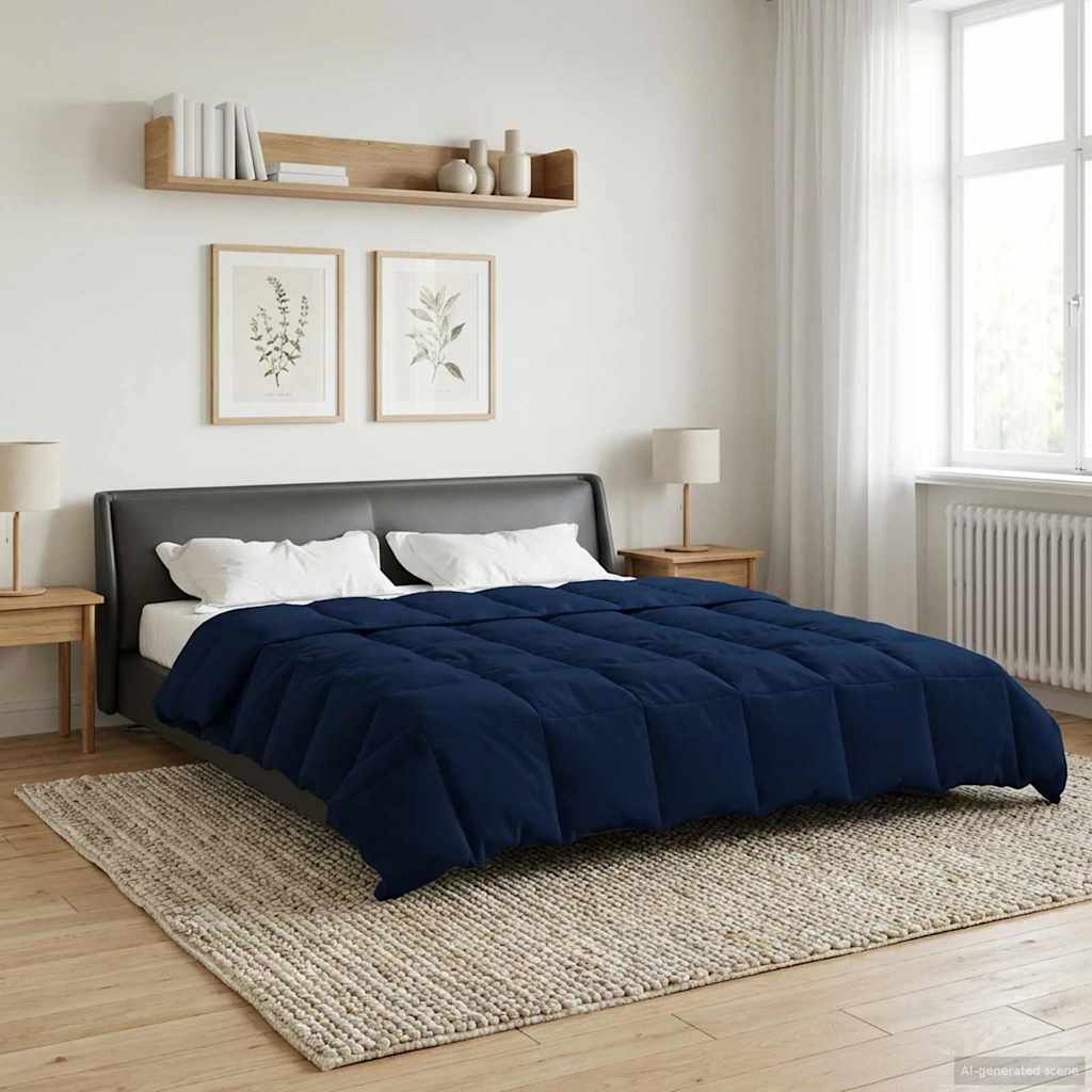 vidaXL Καλοκαιρινό Παπλωματοθήκη 220 x 240 cm Καλοκαίρι Σκούρο Μπλε