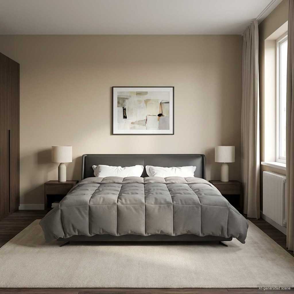 vidaXL Χειμερινό Παπλωματοθήκη 200 x 220 cm Χειμώνας Ανοιχτό γκρι