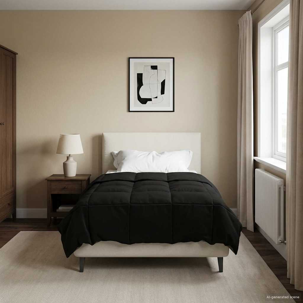 vidaXL Χειμερινό Παπλωματοθήκη 140 x 220 cm Χειμώνας Μαύρο Αναπνεύσιμο