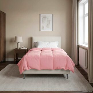 vidaXL Χειμερινό Παπλωματοθήκη 140 x 220 cm Χειμώνας Ροζ Αναπνεύσιμο