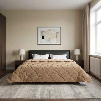 vidaXL Χειμερινό Παπλωματοθήκη 200 x 240 cm Χειμώνας Taupe Αναπνεύσιμο