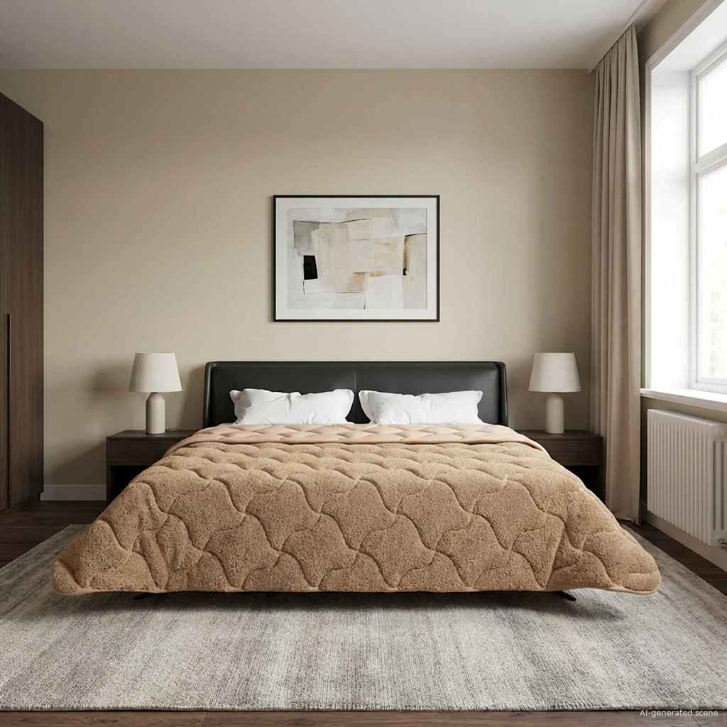 vidaXL Χειμερινό Παπλωματοθήκη 200 x 240 cm Χειμώνας Taupe Αναπνεύσιμο