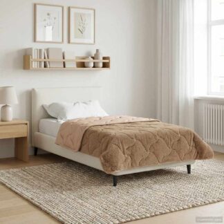 vidaXL Χειμερινό Παπλωματοθήκη 140 x 220 cm Χειμώνας Taupe Αναπνεύσιμο