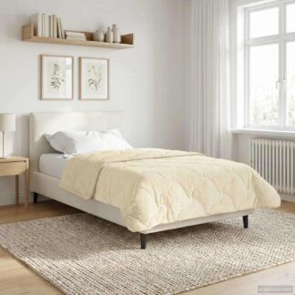 vidaXL Χειμερινό Παπλωματοθήκη 140 x 200 cm Χειμώνας Κρεμ Αναπνεύσιμο