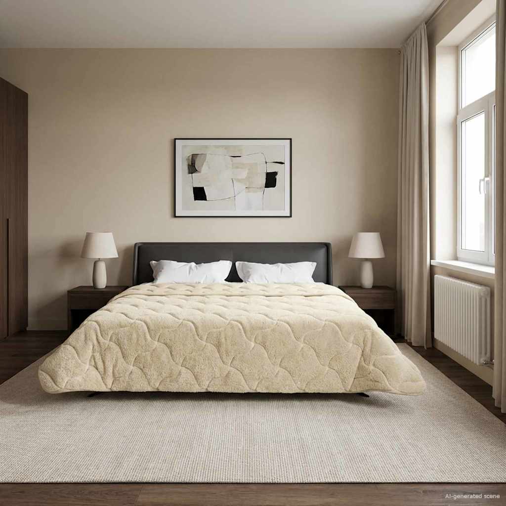 vidaXL Χειμερινό Παπλωματοθήκη 200 x 240 cm Χειμώνας Κρεμ Αναπνεύσιμο
