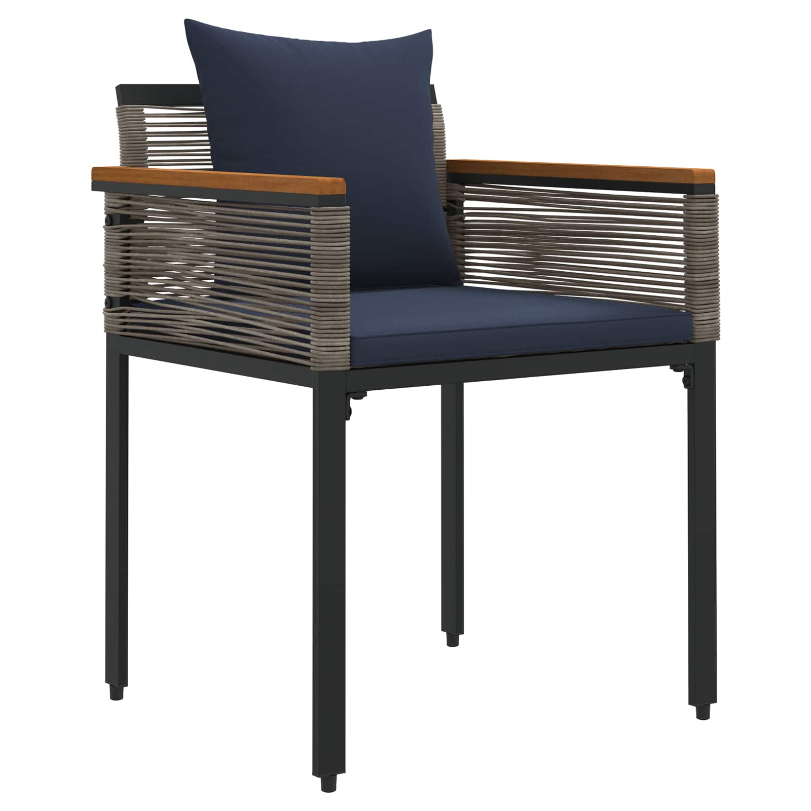 vidaXL Σετ Εξωτερικών Επίπλων Γκρι και Navy Blue συνθετικό ρατάν - Image 5