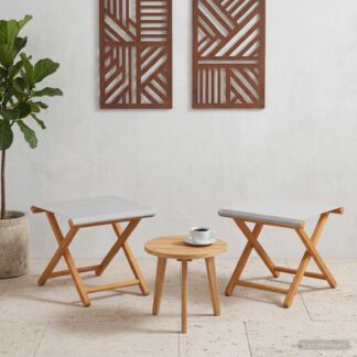 vidaXL Καρέκλα Ακτίνας 2 pcs Στερεό Ξύλο Ευκαλύπτου Κρεμ