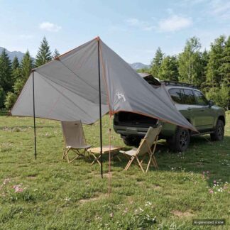vidaXL Περίπτερο Οχήματος Γκρι και Πορτοκαλί 500 x 515 x 215 εκ.