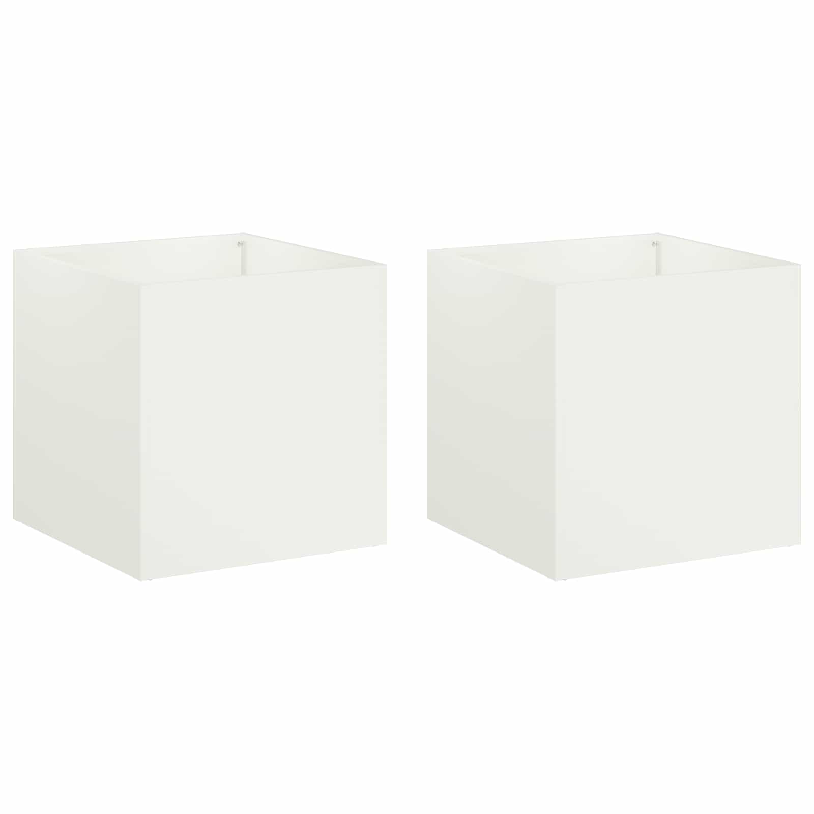 vidaXL Γλάστρα Κήπου 2 τμχ. Λευκό 20 x 20 x 20 εκ. - Image 2