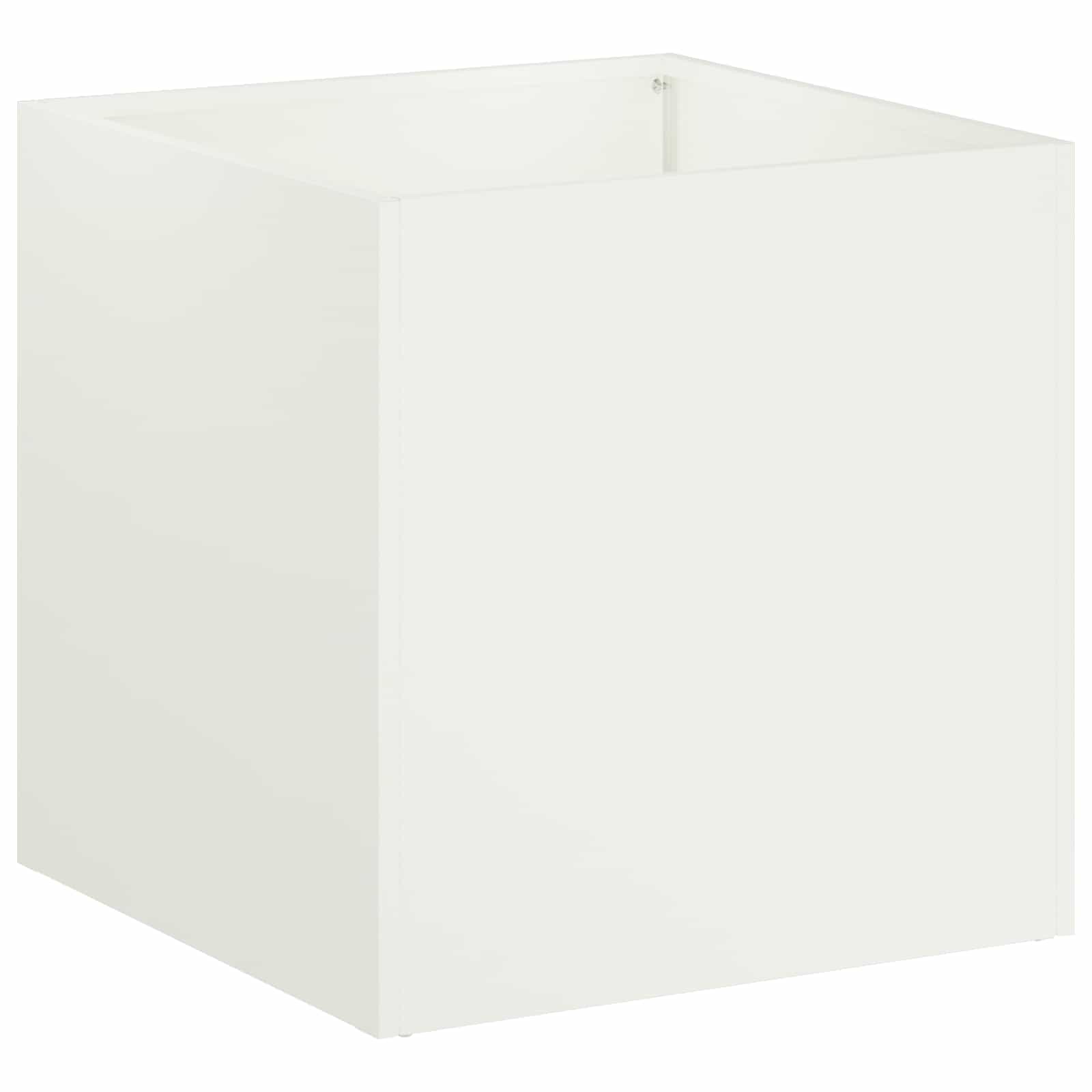 vidaXL Γλάστρα Κήπου Λευκό 25 x 25 x 25 cm Ψυχρής έλασης χάλυβας - Image 2