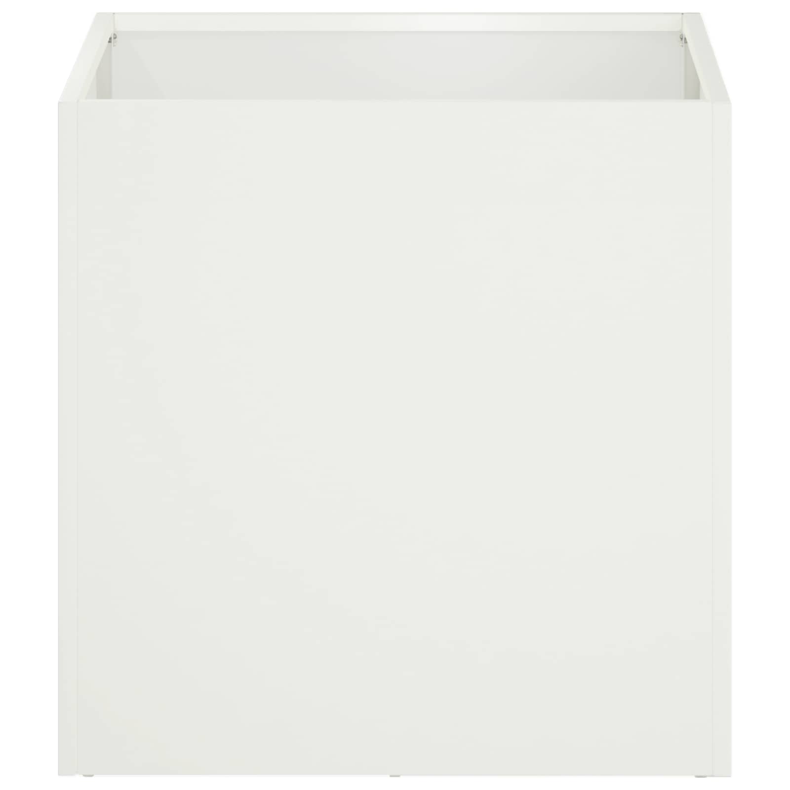 vidaXL Γλάστρα Κήπου Λευκό 25 x 25 x 25 cm Ψυχρής έλασης χάλυβας - Image 3