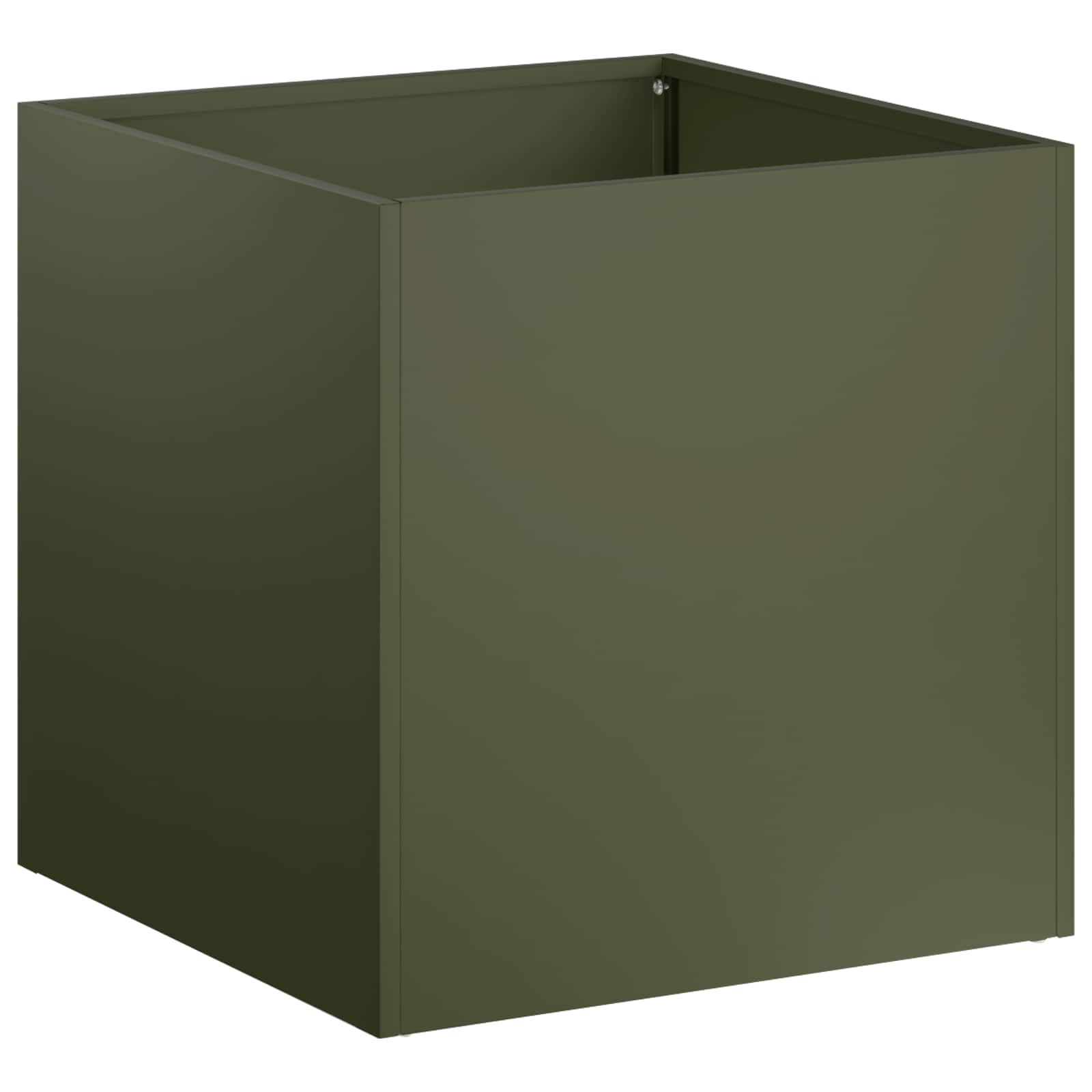 vidaXL Γλάστρα Κήπου 2 τμχ. Λαδί 35 x 35 x 35 cm Ψυχρής έλασης χάλυβας - Image 3