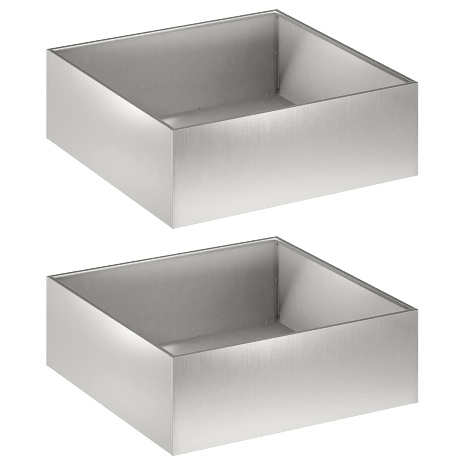 vidaXL Γλάστρα Κήπου 2 τμχ. Ασημί 40 x 40 x 20 cm Ανοξείδωτο Ατσάλι - Image 2