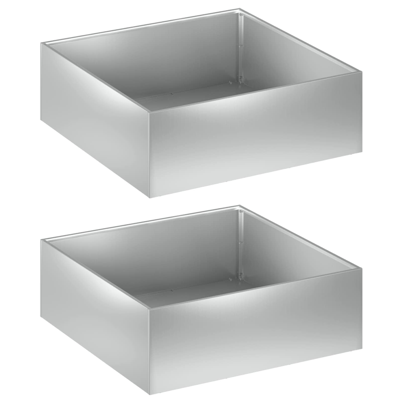 vidaXL Γλάστρα Κήπου 2 τμχ. Ασημί 60 x 60 x 20 εκ - Image 2