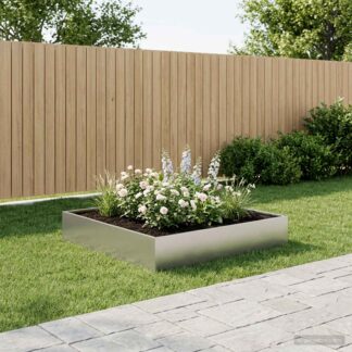 vidaXL Γλάστρα Κήπου Ασημί 80 x 80 x 20 cm Γαλβανισμένος Χάλυβας