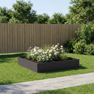 vidaXL Γλάστρα Κήπου Μαύρο 100 x 100 x 20 cm Ψυχρής έλασης χάλυβας