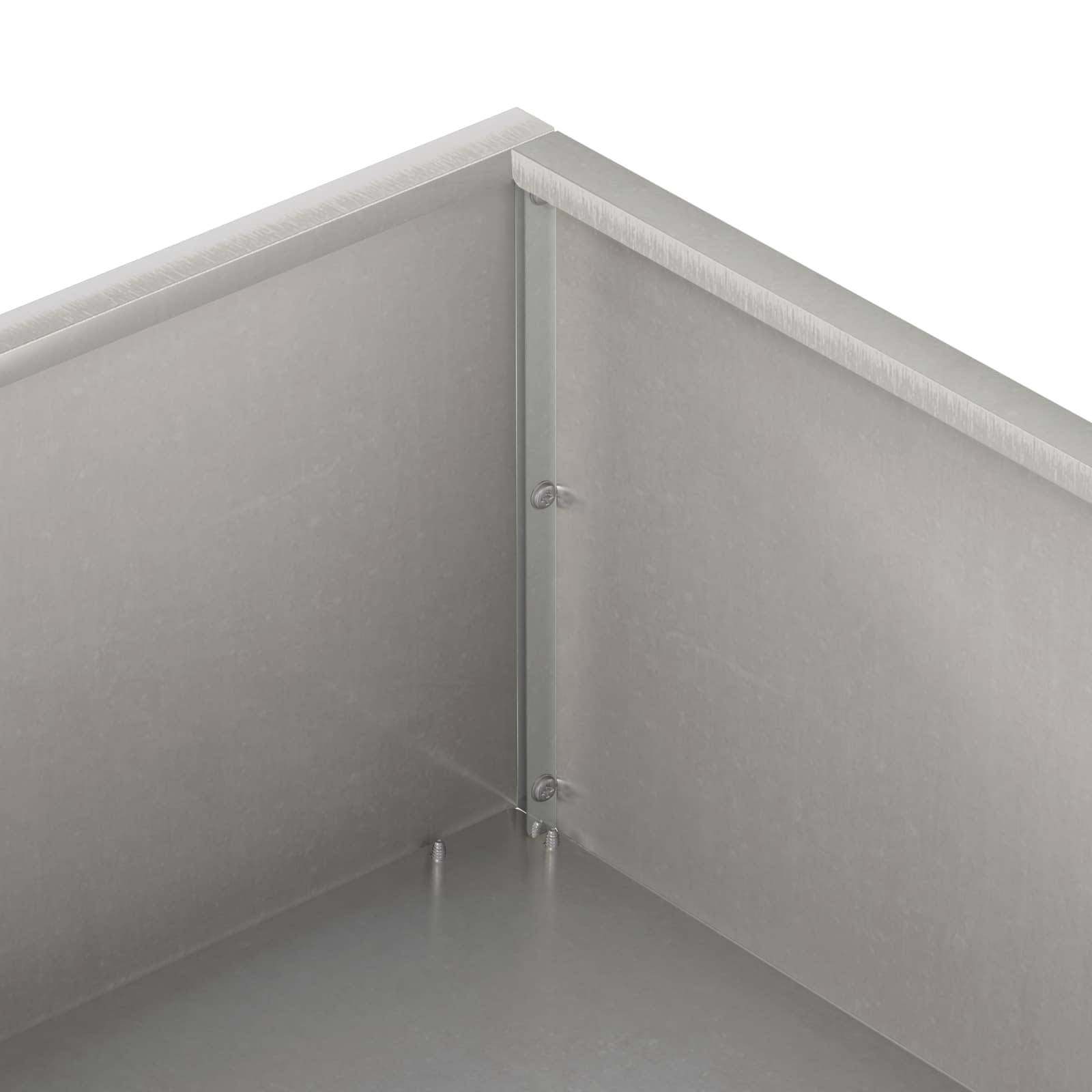 vidaXL Γλάστρα Κήπου Ασημί 100 x 100 x 20 cm Ανοξείδωτο Ατσάλι - Image 5